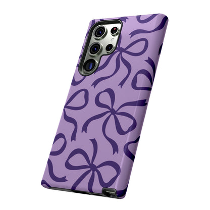 Bold Lilac and Deep Purple Bow Pattern Phone Case
