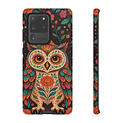 Vibrant Terracotta and Teal Calavera Owl Phone Case - Multicolor Phone Case - Samsung Galaxy S20 Ultra / Glossy