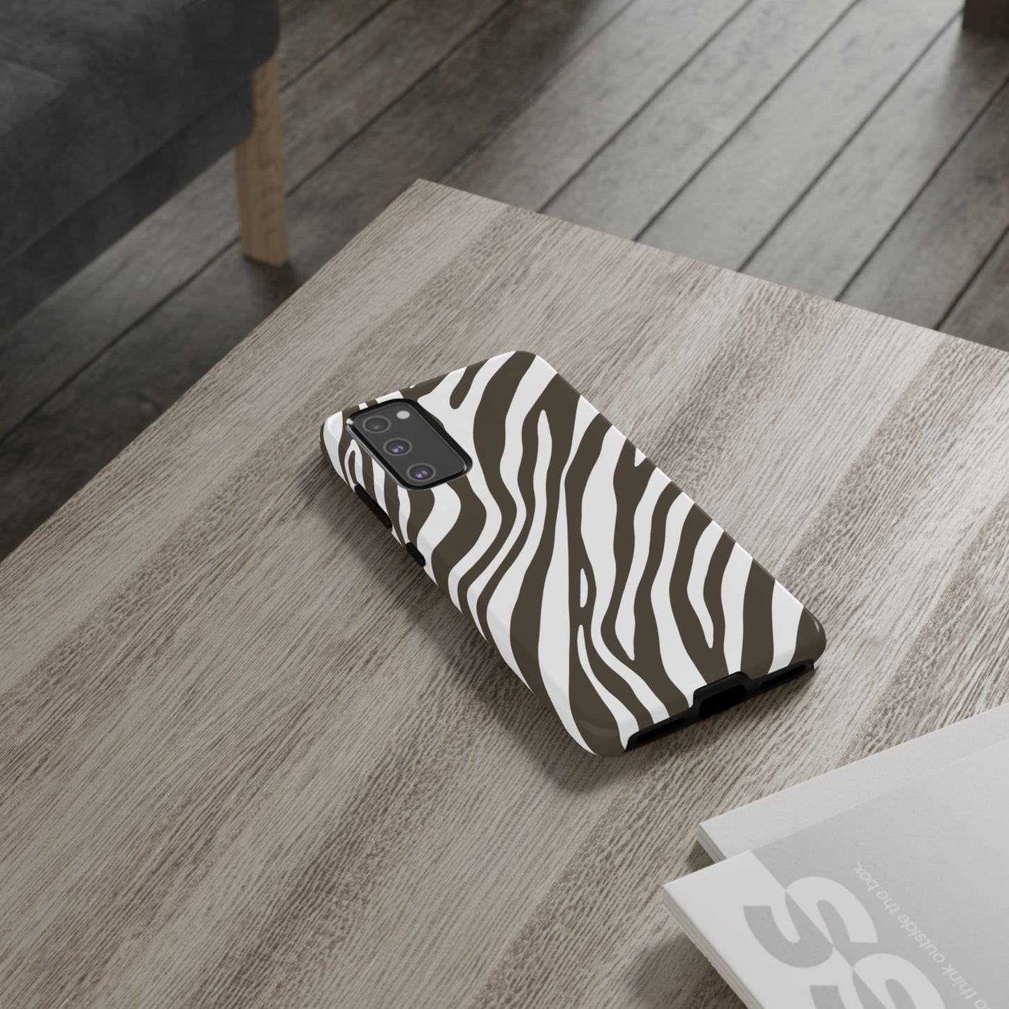 Modern Mocha Zebra Print Phone Case