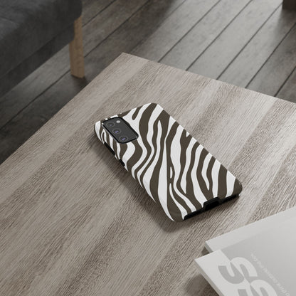 Modern Mocha Zebra Print Phone Case