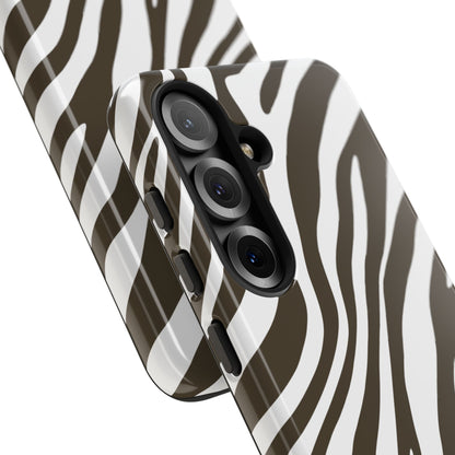 Modern Mocha Zebra Print Phone Case