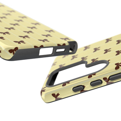 Retro Chocolate Brown Bow Pattern Phone Case