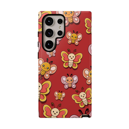 Samsung Galaxy S24 Ultra / Glossy Phone Case - Red Butterfly Sticker Design Phone Case