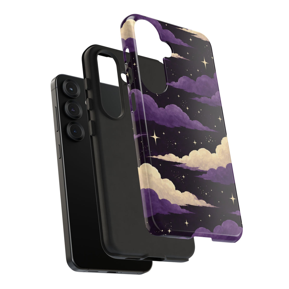 Illustrated Purple Clouds & Stars Phone Case