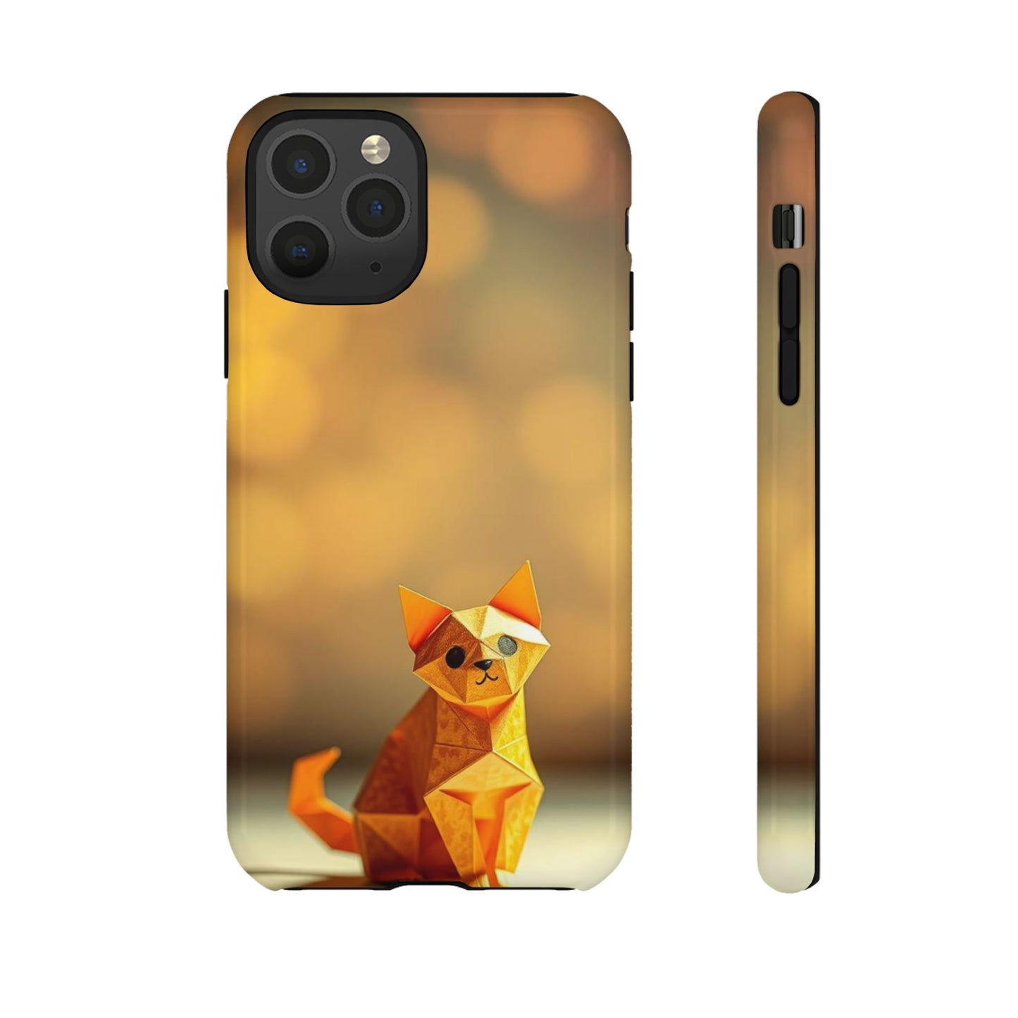 iPhone 11 Pro / Glossy Phone Case - Origami Cat Design Phone Case