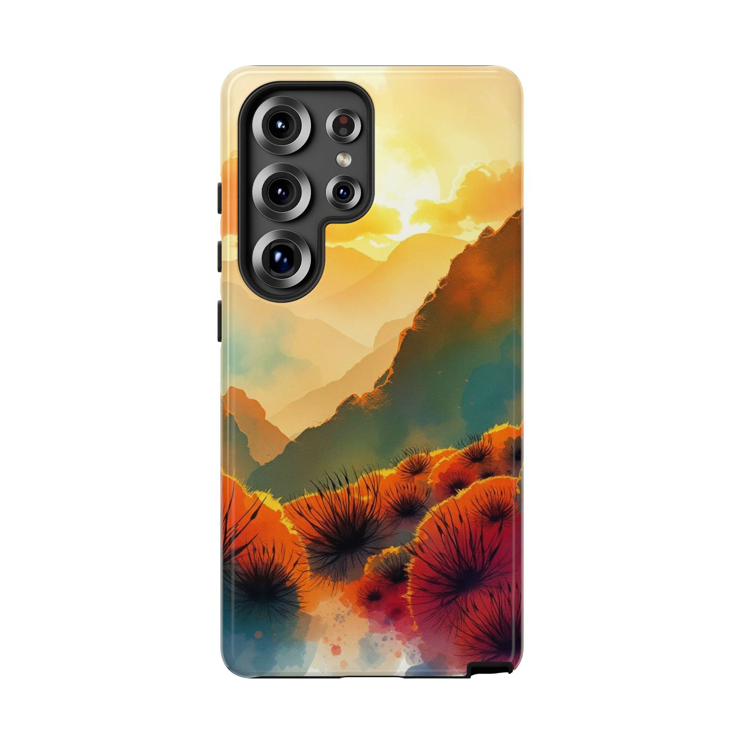 Samsung Galaxy S25 Ultra / Glossy Phone Case - Ideallic Watercolour Sunset Design Phone Case