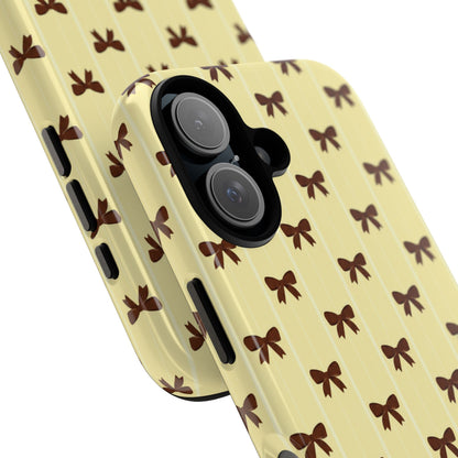 Retro Chocolate Brown Bow Pattern Phone Case