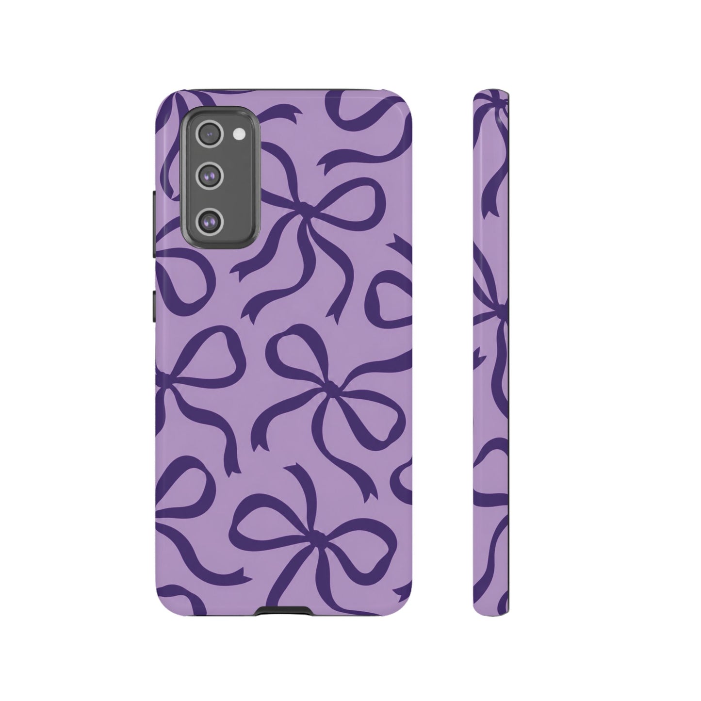 Bold Lilac and Deep Purple Bow Pattern Phone Case