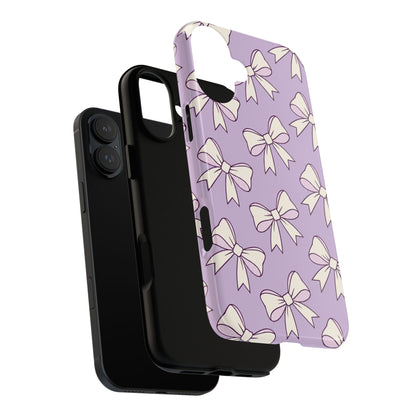 Chic Lilac Bow Pattern Phone Case