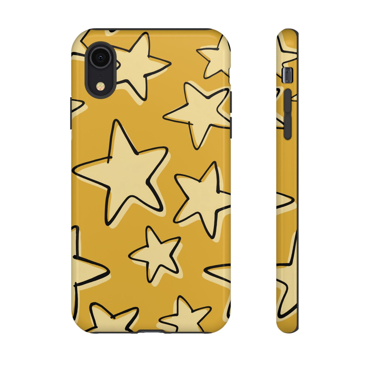 Golden Yellow Doodle Star Phone Case