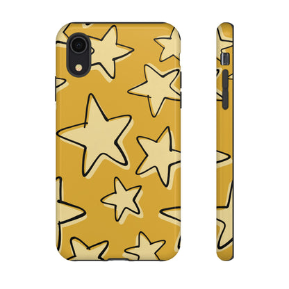 Golden Yellow Doodle Star Phone Case