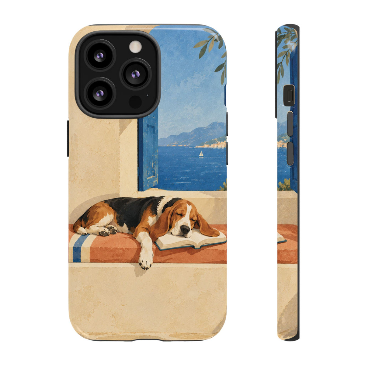 Basset Hound Unfinished Chapter Phone Case - Multicolor Phone Case - iPhone 13 Pro / Glossy