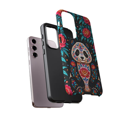 Cute Pink and Turquoise Calavera Panda Phone Case - Multicolor Phone Case