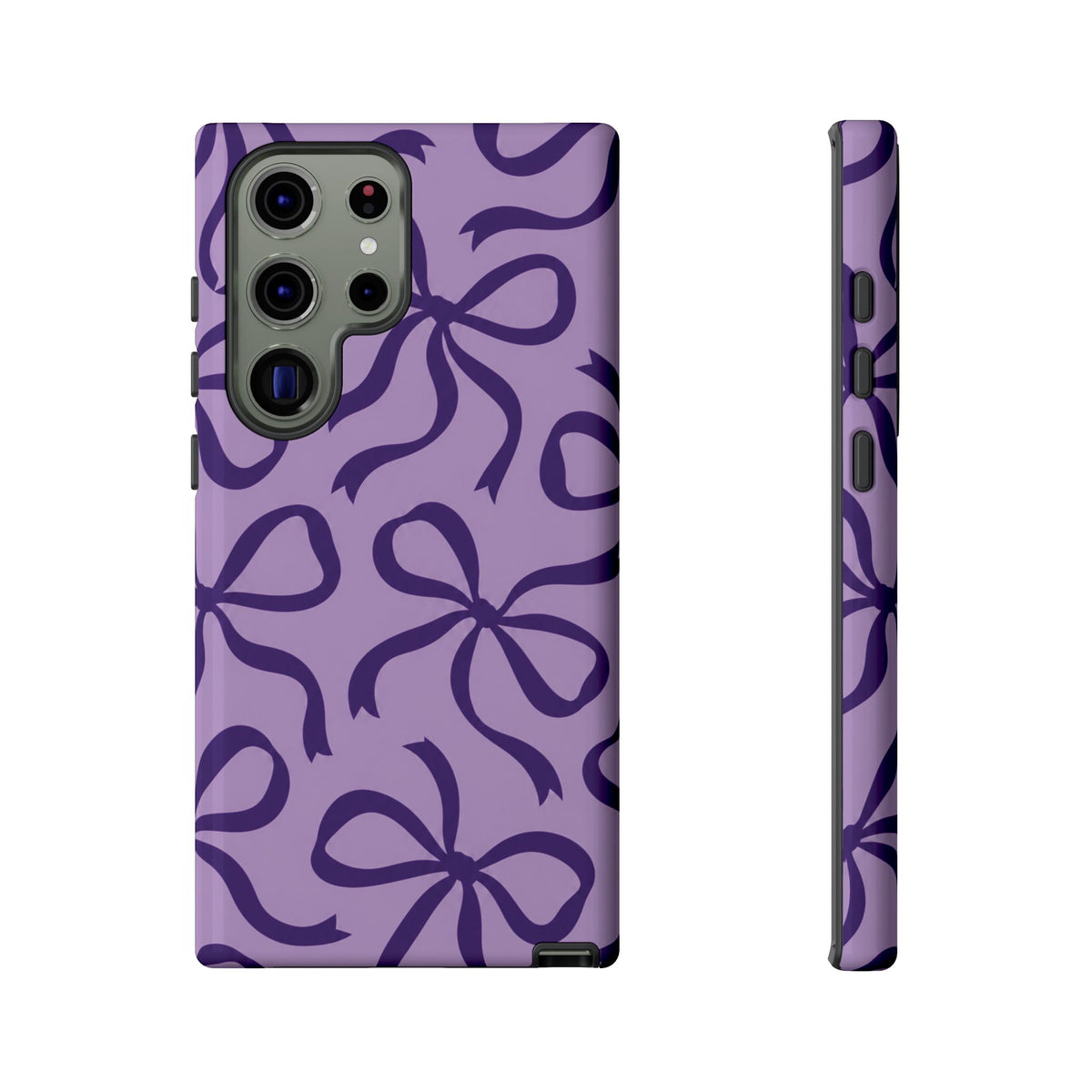 Bold Lilac and Deep Purple Bow Pattern Phone Case