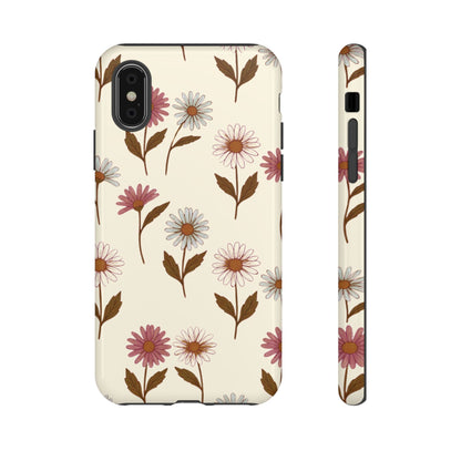 Pretty Cream & Rose Daisy Pattern Phone Case