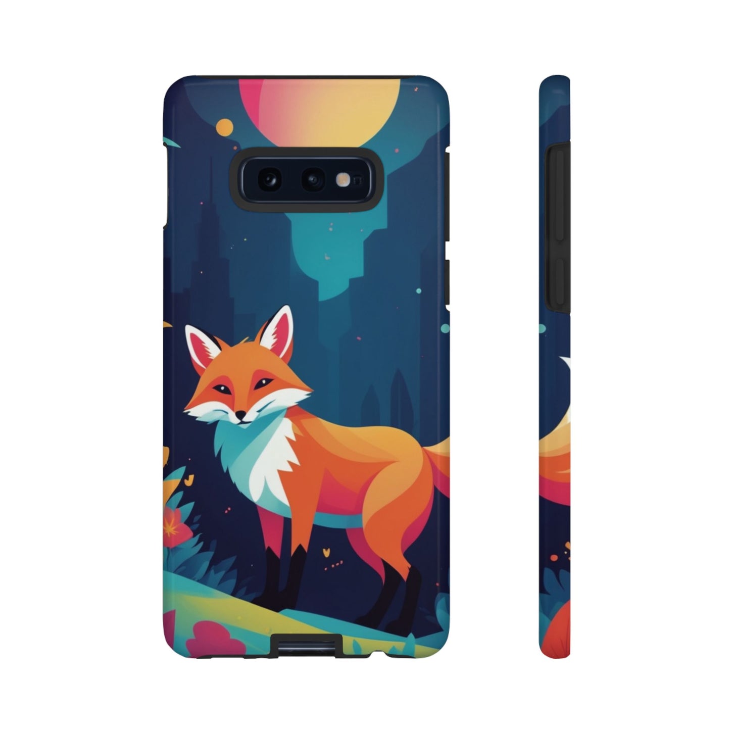Samsung Galaxy S10E / Glossy Phone Case - Stylised Fox Design Phone Case