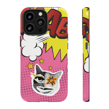 Bold Pink Pop Art Cat Phone Case - Pink Phone Case - iPhone 13 Pro / Glossy