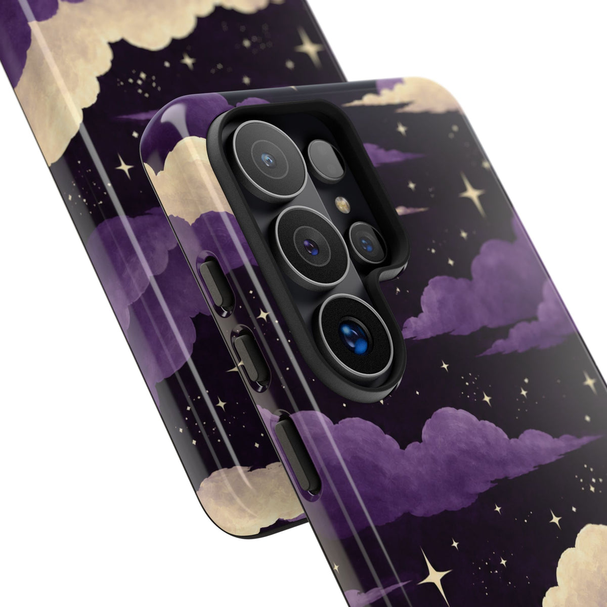 Illustrated Purple Clouds & Stars Phone Case