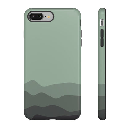 Green Abstract Waves Protective Phone Case - Green Phone Case - iPhone 8 Plus / Glossy