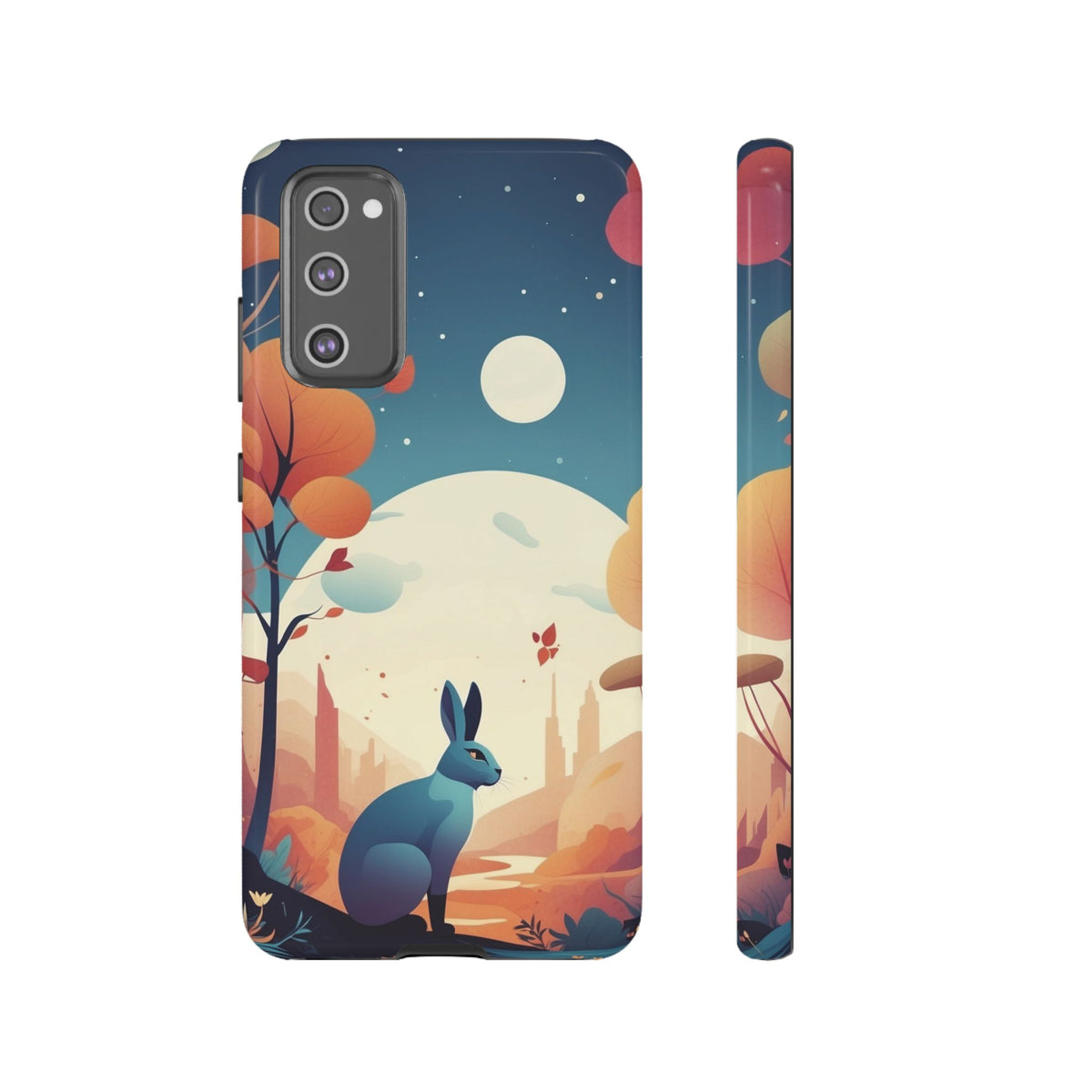 Stylised Blue Hare Design Phone Case - Multicolor Phone Case - Samsung Galaxy S20 FE / Glossy