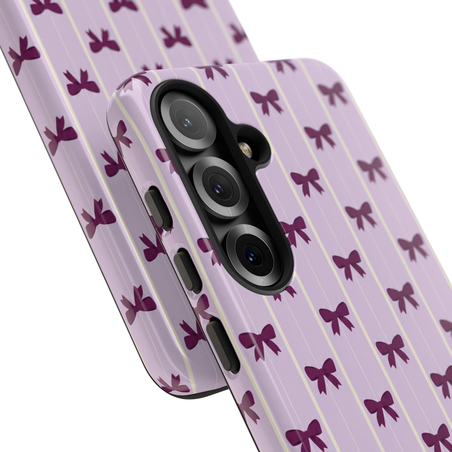 Retro Plum Purple Bow Pattern Phone Case