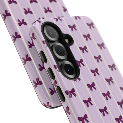 Retro Plum Purple Bow Pattern Phone Case