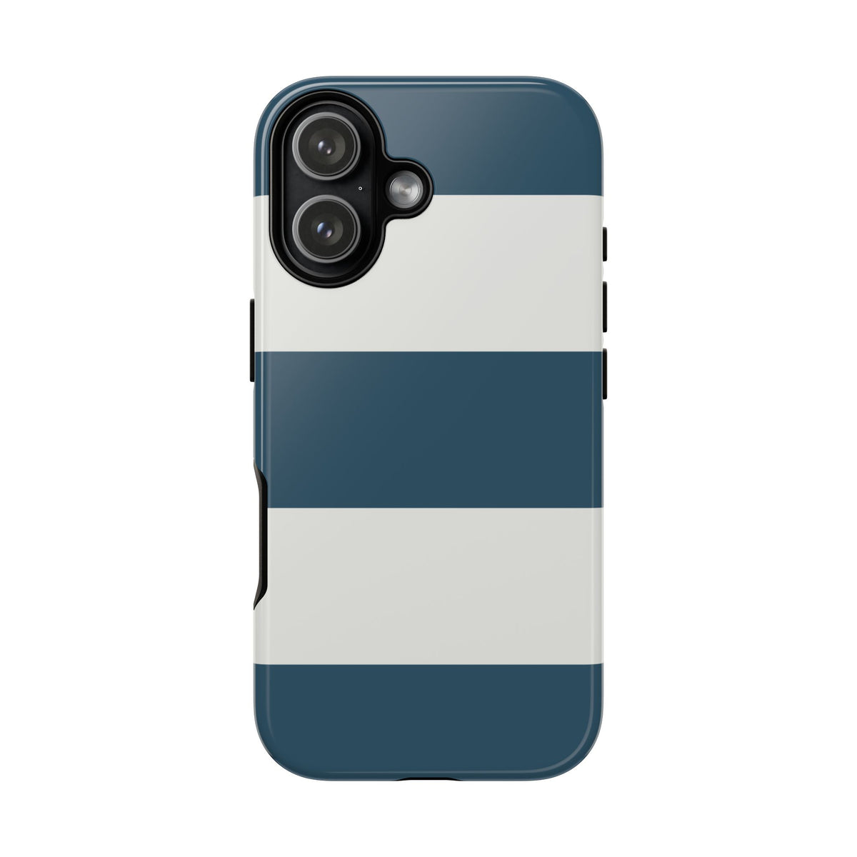 Blue & White Horizontal Stripe Pattern Phone Case - Blue Phone Case - iPhone 17 / Glossy