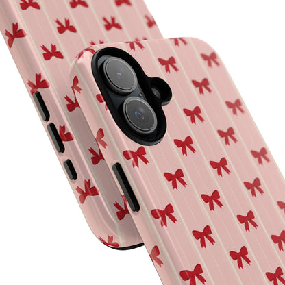 Retro Cherry Red Bow Pattern Phone Case