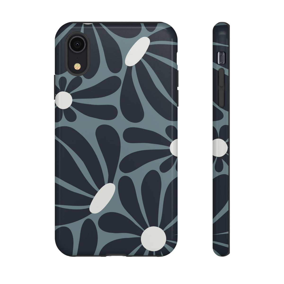 Retro Navy Blue & White Daisy Pattern Phone Case - Blue Phone Case - iPhone XR / Glossy