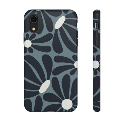Retro Navy Blue & White Daisy Pattern Phone Case - Blue Phone Case - iPhone XR / Glossy