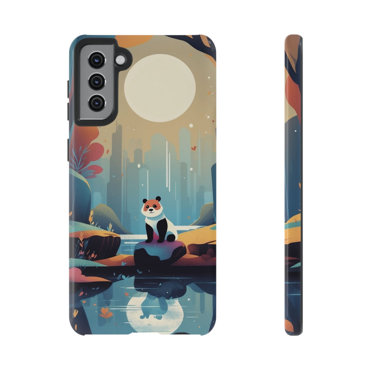 Stylised Panda Design Phone Case - Multicolor Phone Case - Samsung Galaxy S21 Plus / Glossy
