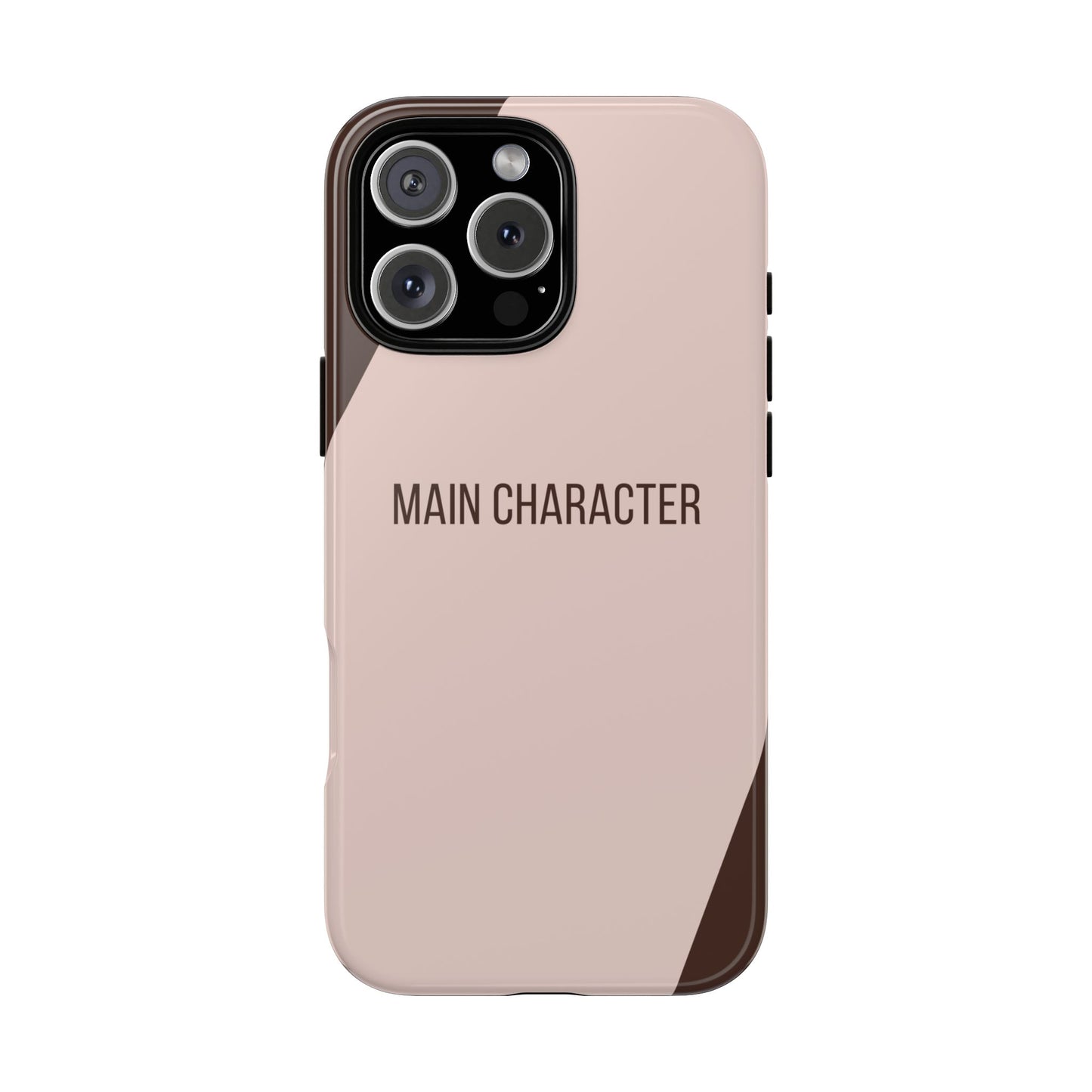 iPhone 16 Pro Max / Glossy Phone Case - Sassy Statement Case ’Main Character’ in Pink & Brown