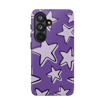 Violet Purple Doodle Star Phone Case
