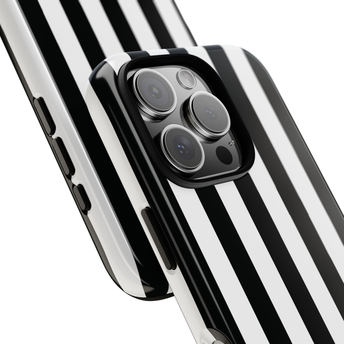 Simple Black & White Stripe Pattern Phone Case - White Phone Case