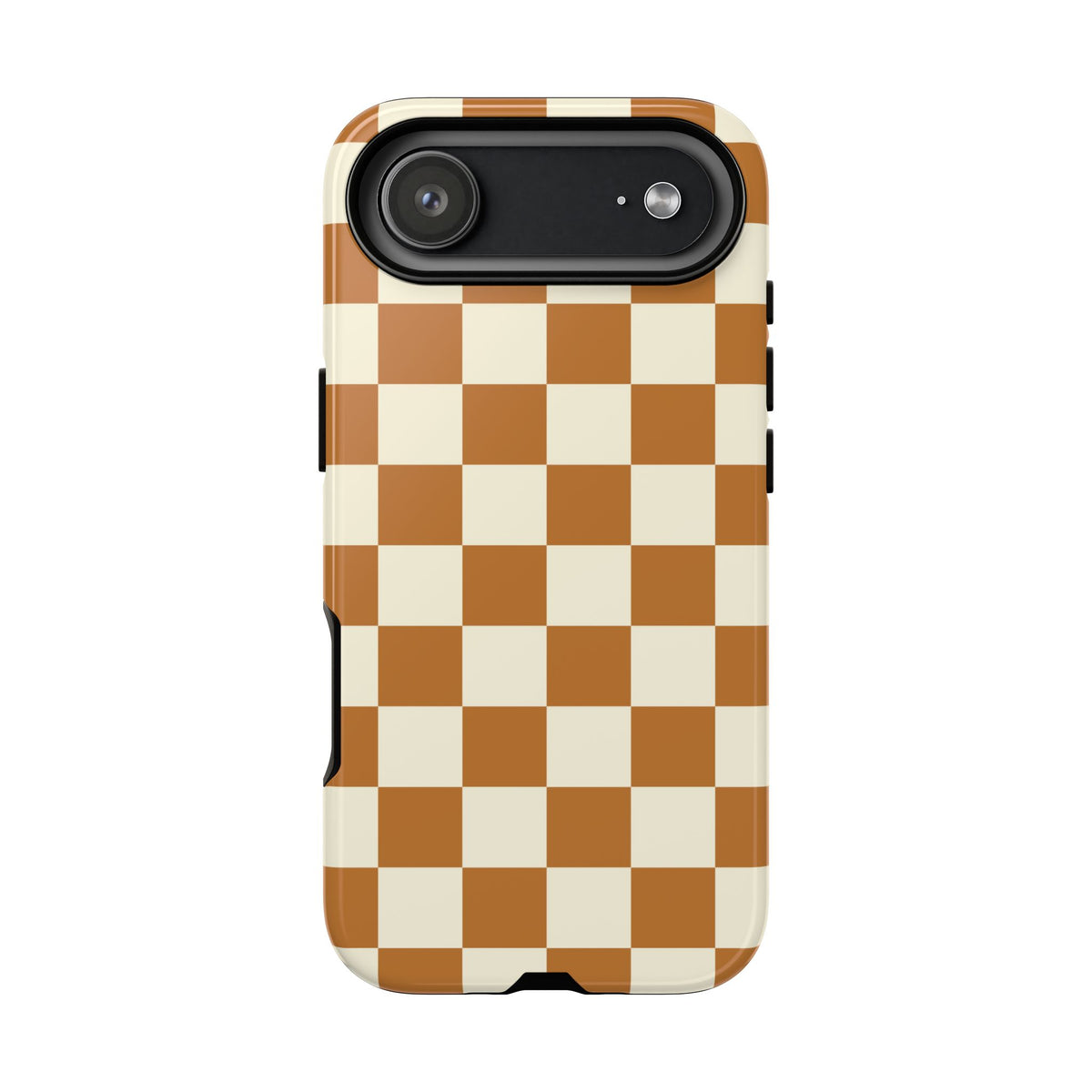 Orange & White Checked Pattern Phone Case - Orange Phone Case - iPhone 17 Air / Glossy