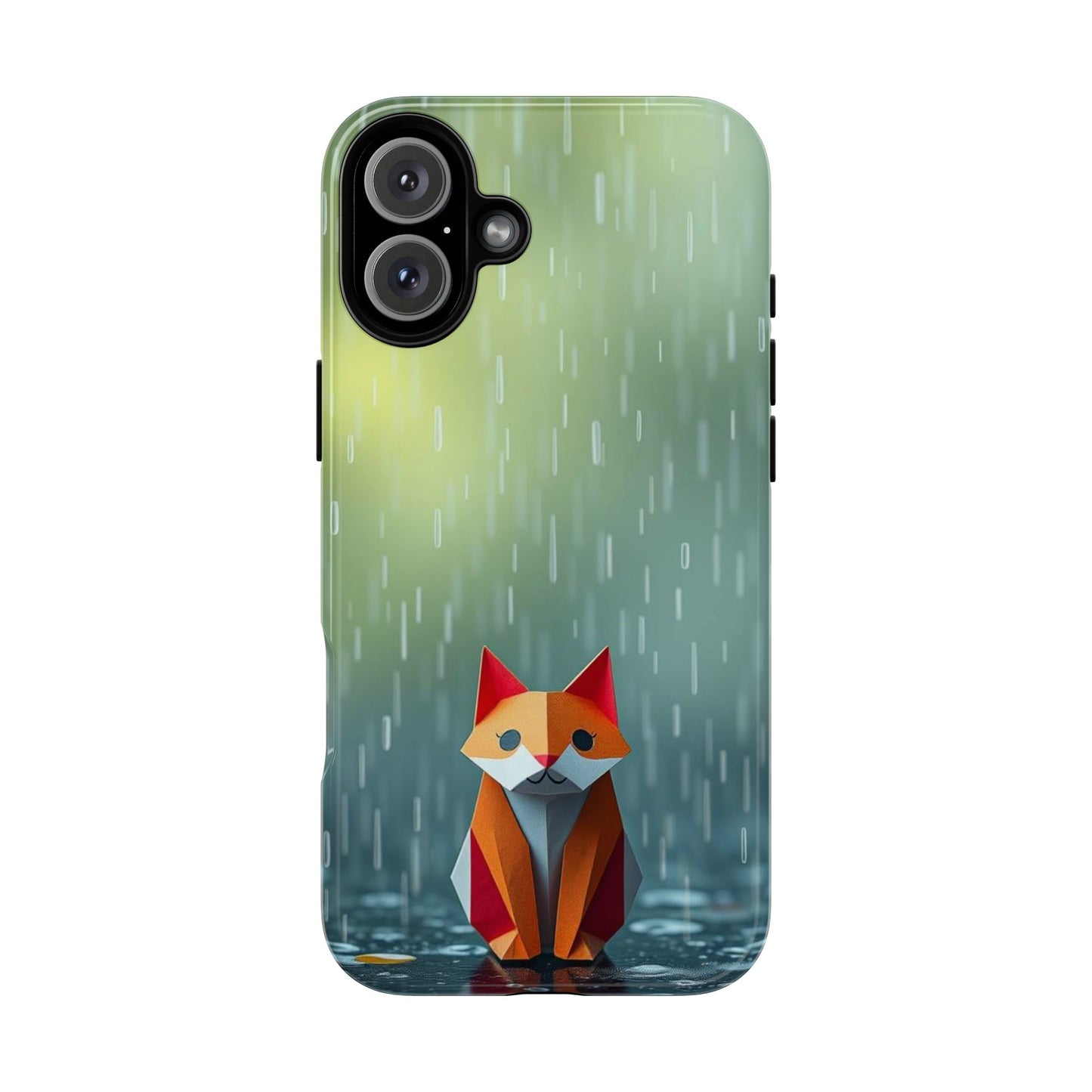 iPhone 16 Plus / Glossy Phone Case - Origami ’Soggy Fox’ Design Phone Case