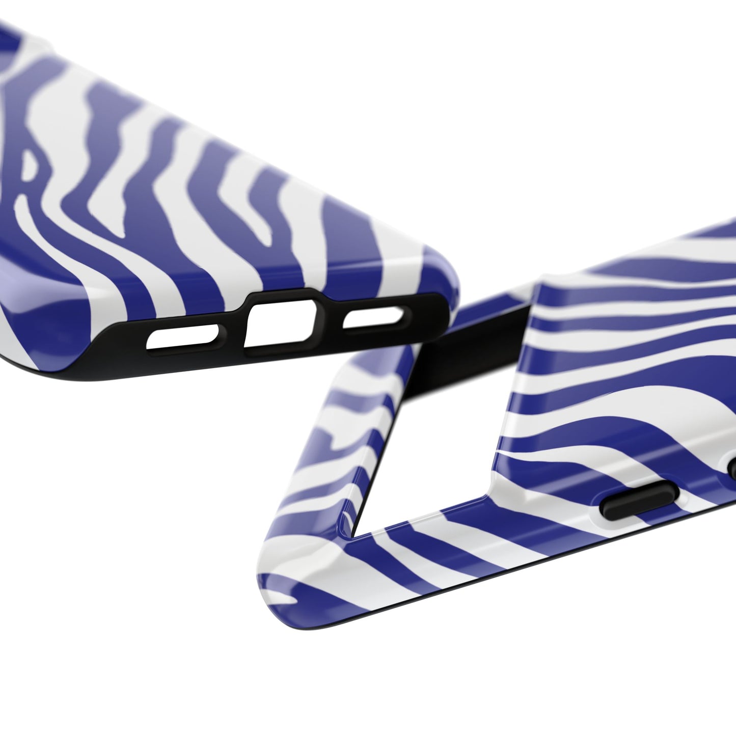 Modern Electric Blue Zebra Print Phone Case