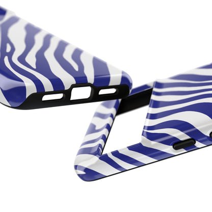 Modern Electric Blue Zebra Print Phone Case