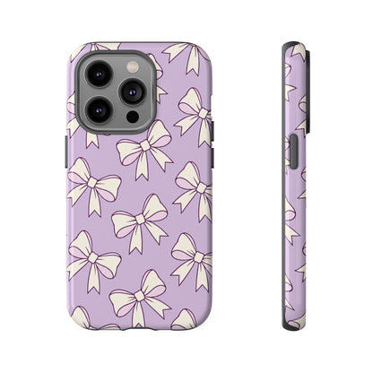 Chic Lilac Bow Pattern Phone Case