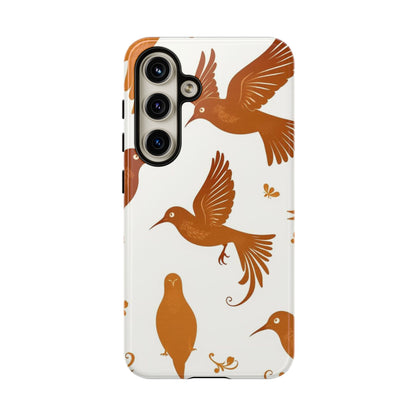 Samsung Galaxy S24 / Glossy Phone Case - Abstract Bird Pattern Phone Case