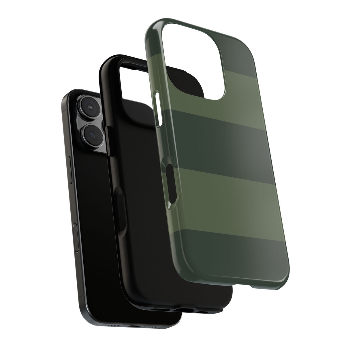 Green Horizontal Stripe Pattern Phone Case - Green Phone Case