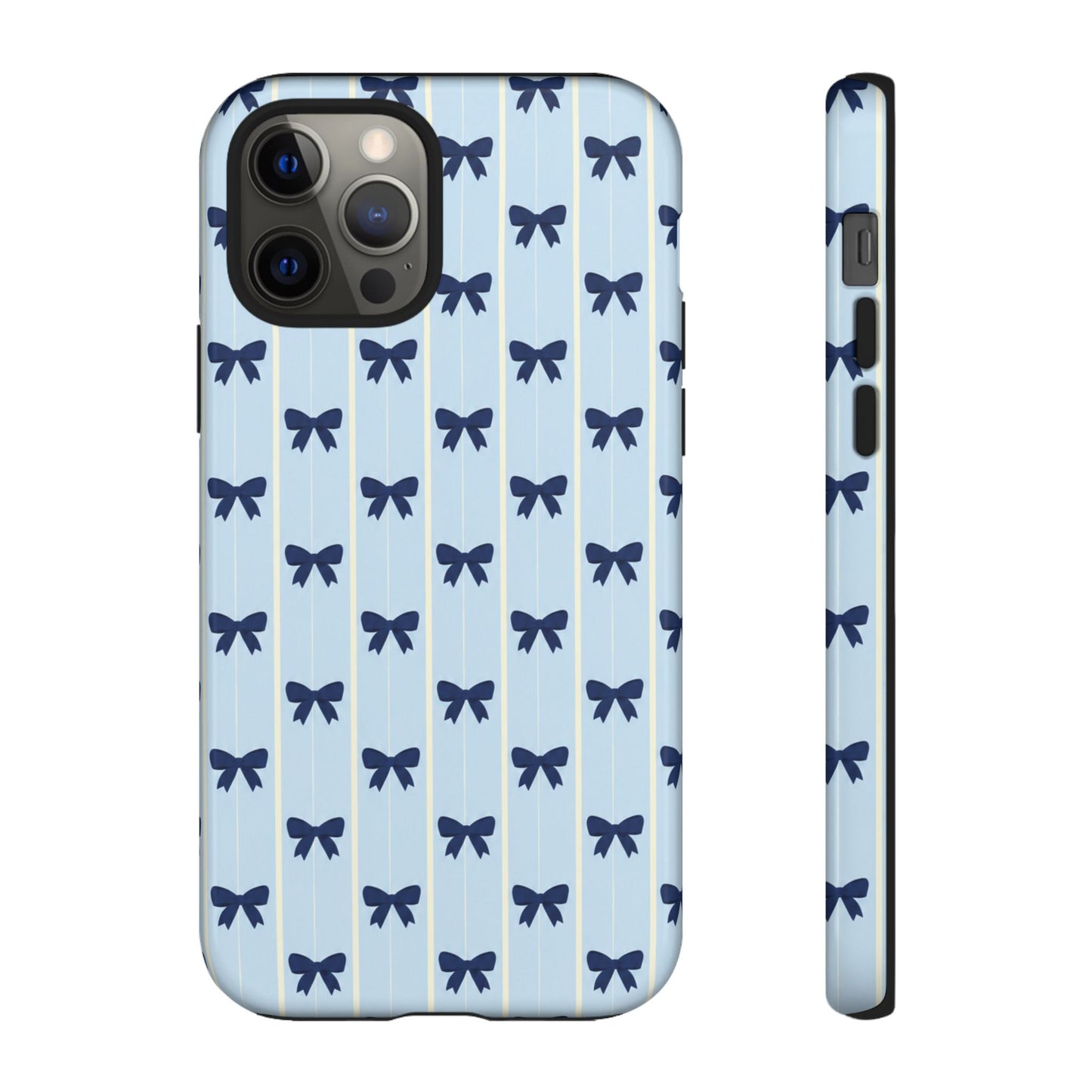 Retro Navy Blue Bow Pattern Phone Case