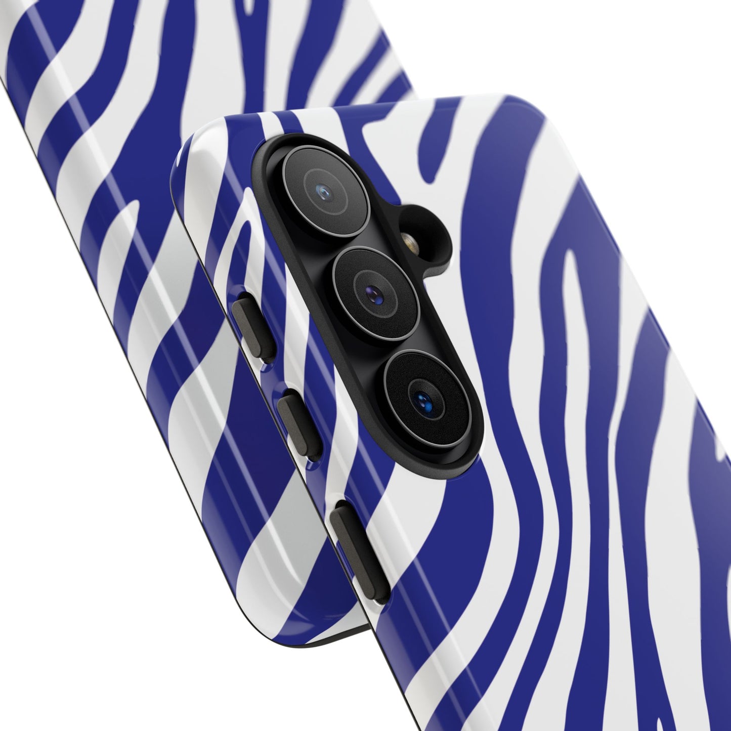 Modern Electric Blue Zebra Print Phone Case