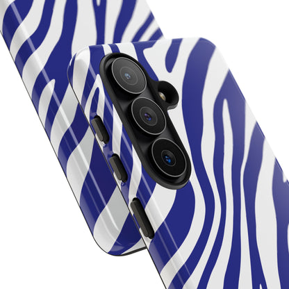 Modern Electric Blue Zebra Print Phone Case
