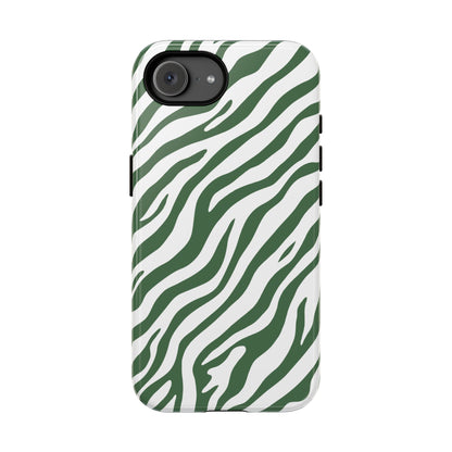 Stylish Sage Zebra Print Phone Case - Green Phone Case - iPhone 17e / Glossy