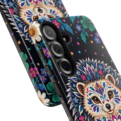 Vibrant Purple and Teal Calavera Hedgehog Phone Case - Multicolor Phone Case