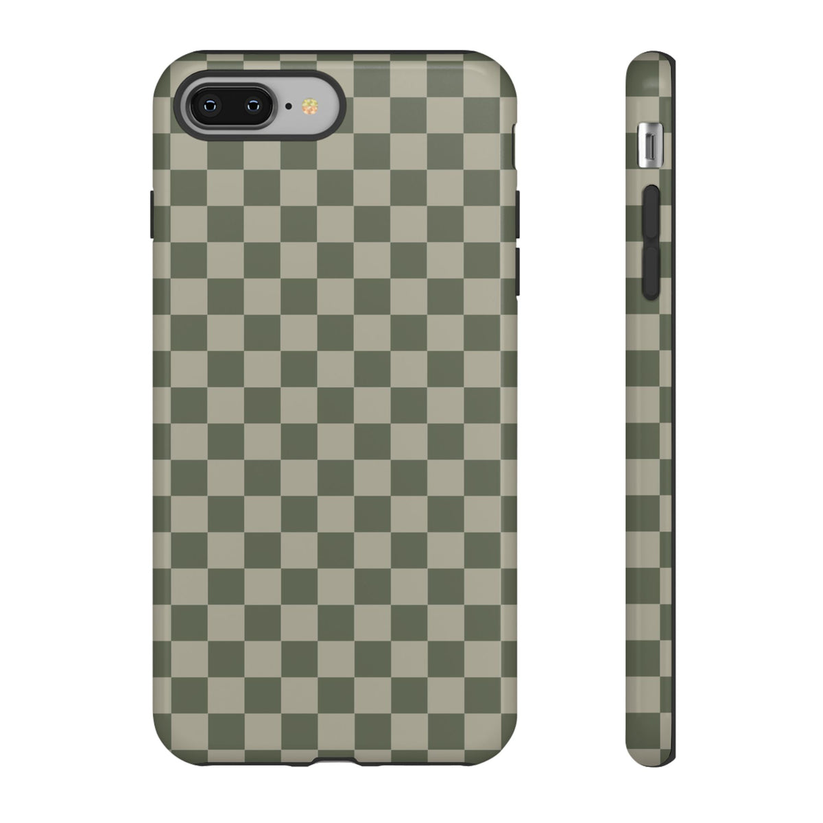 Bold Olive Green Checked Pattern Phone Case - Green Phone Case - iPhone 8 Plus / Glossy