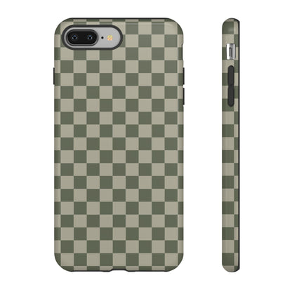 Bold Olive Green Checked Pattern Phone Case - Green Phone Case - iPhone 8 Plus / Glossy
