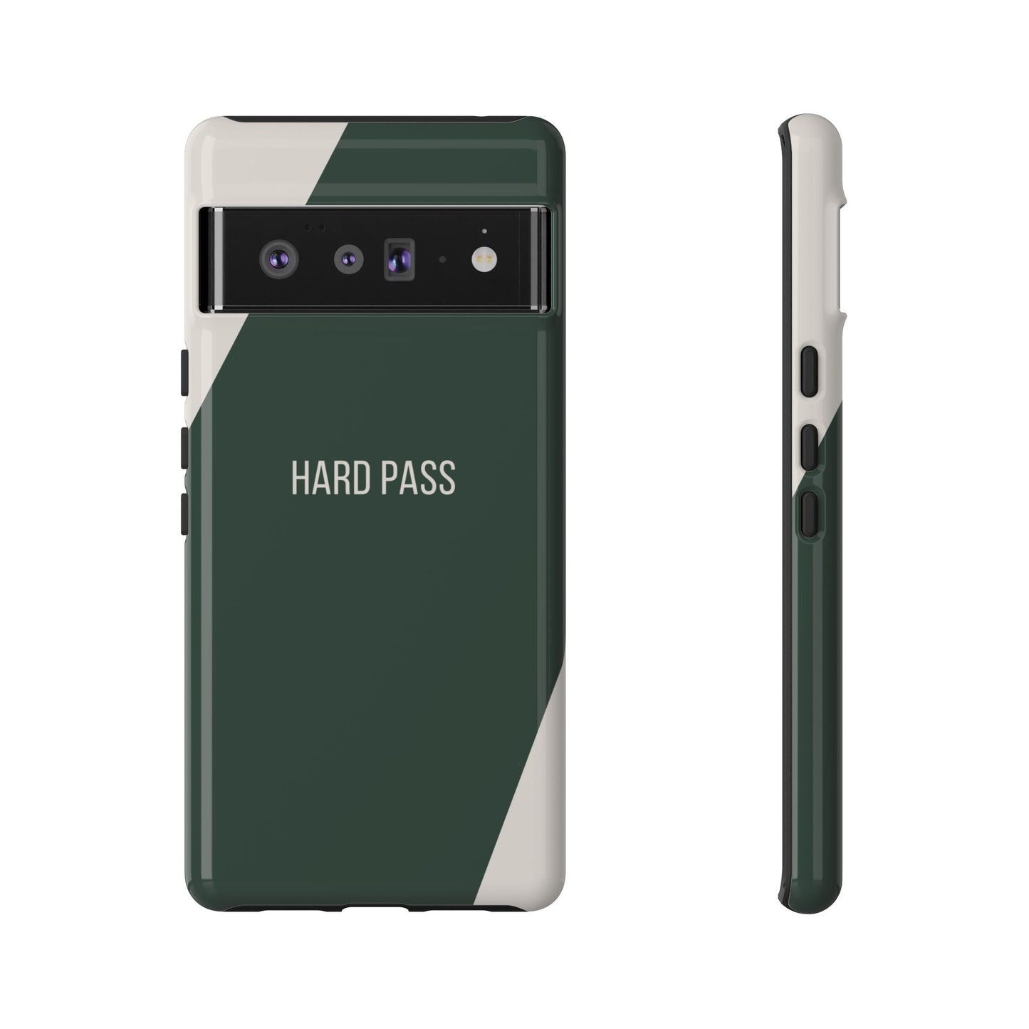 Google Pixel 6 Pro / Glossy Phone Case - Sassy Statement Case ’Hard Pass’ in Green & White