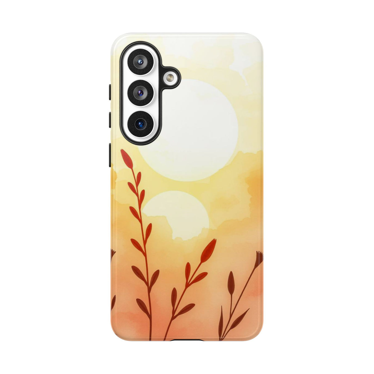 Watercolour Wildflower & Sun Design Phone Case - Multicolor Phone Case - Samsung Galaxy S26 Plus / Glossy